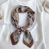 Hong Kong style small square scarf animal horse scarf high cold wind scarf 71cm sun protection shawl retro temperament silk scarf tied hair