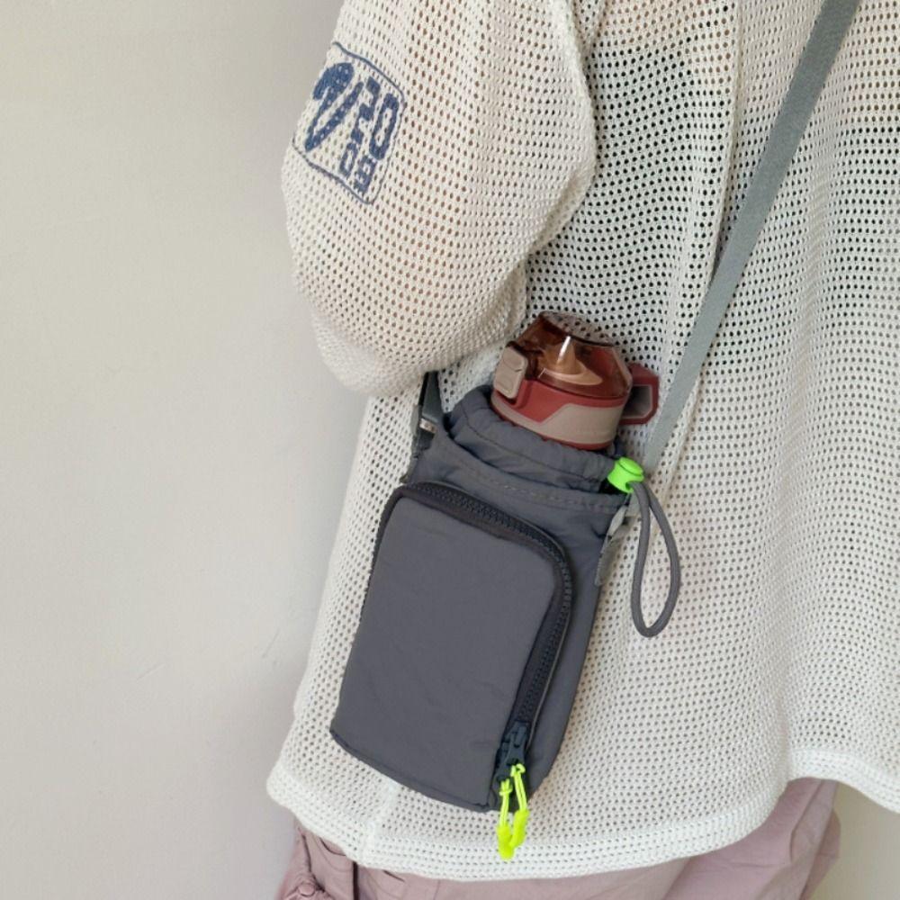 Purse Drawstring Bag Water Bottle Holde Water Cup Bag Fashionable Mobile Phone Bag  Hiking