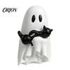 Halloween Atmosphere Decoration Ornament, Ghost Hugging A Black Cat Sculpture, Funny Gift for Friends Resin Unique Figurine, Home Bedroom Entrance