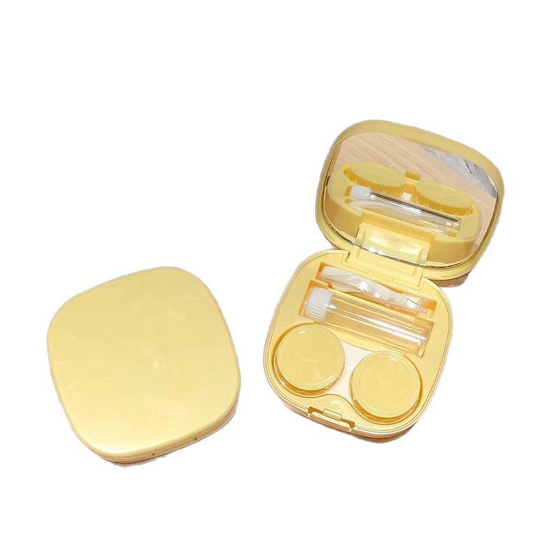 Portable Macaron-Style Contact Lens Case with Mirror - Ideal for Students & Travel