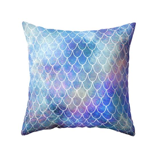 Multicolor Fish Scale Throw Pillow Case Cushion Cover Sofa Bed Car Cafe Decor