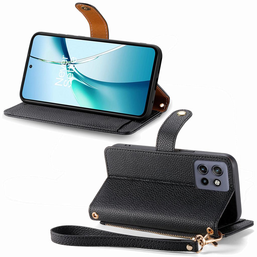 For Motorola Edge 50 Neo 5G/Moto S50 5G/Thinkphone 25 5G Case RFID Blocking Zipper Pocket Leather Wallet Phone Cover