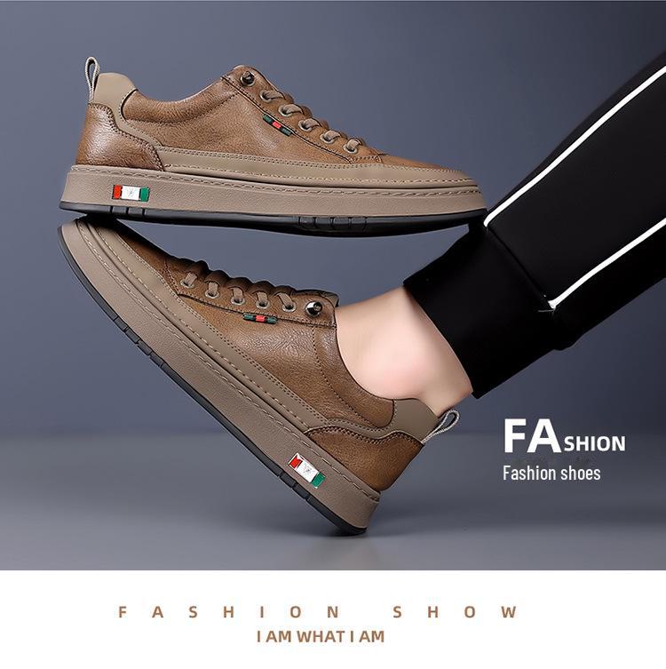 Men's Autumn Casual Leather Shoes - Trendy Soft Sole, Stylish & Versatile.