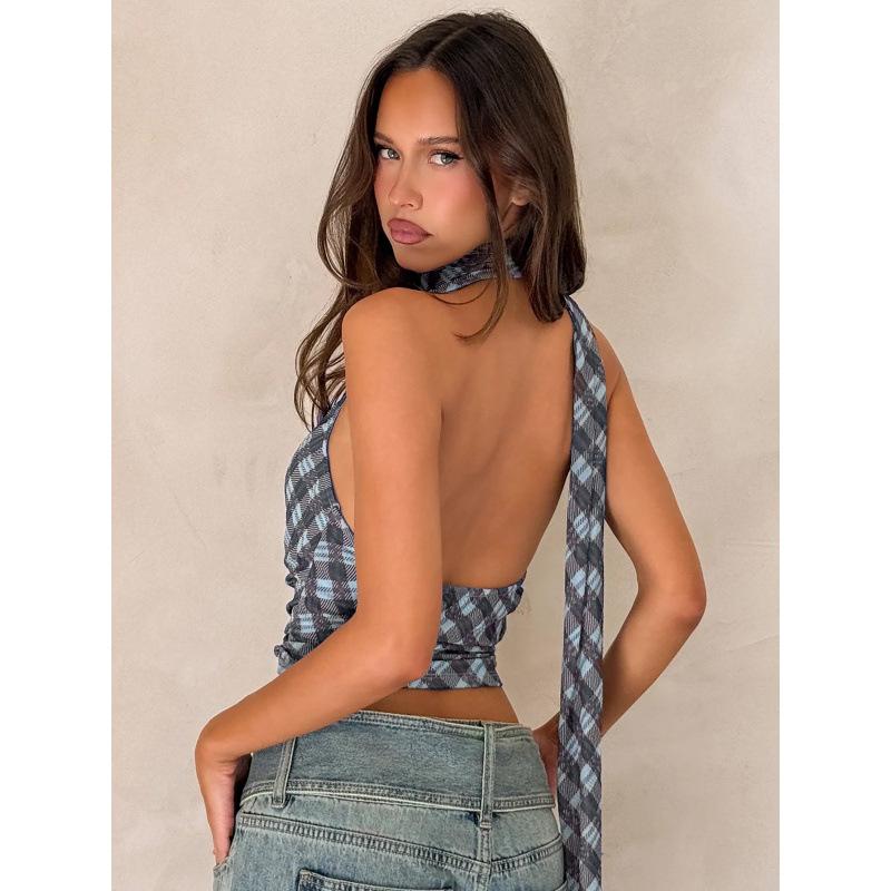 Retro Neck Sling Vest Women's Clothing, Autumn New Sexy Slim and Thin Versatile Top Women