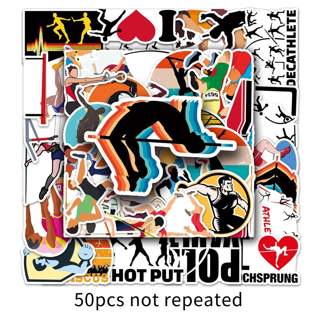 50 Track and Field Sports Doodle Personalized Sports Creative DIY Mobile Phone Water Cup Suitcase Stickers