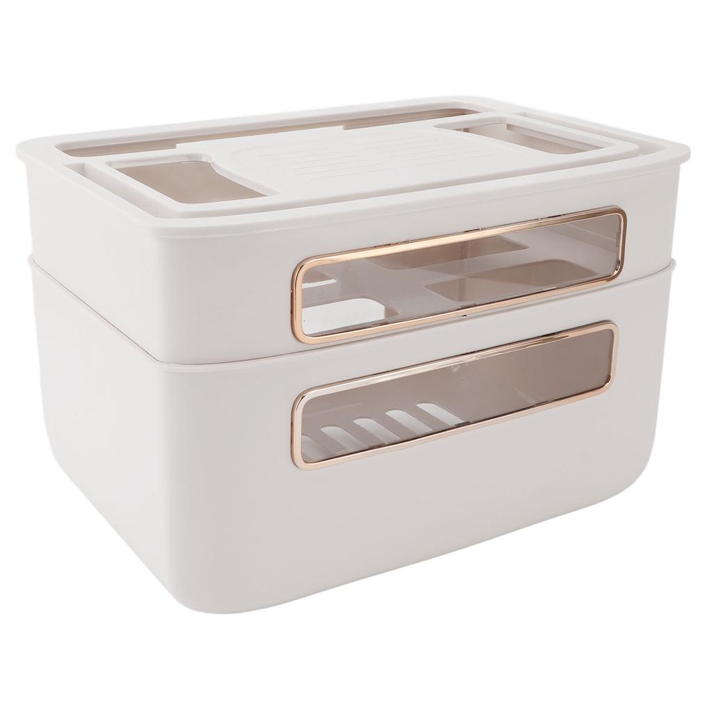 Router Storage Box 2 Layer Dust Proof Multifunctional with Lid Cable Management Router Box for