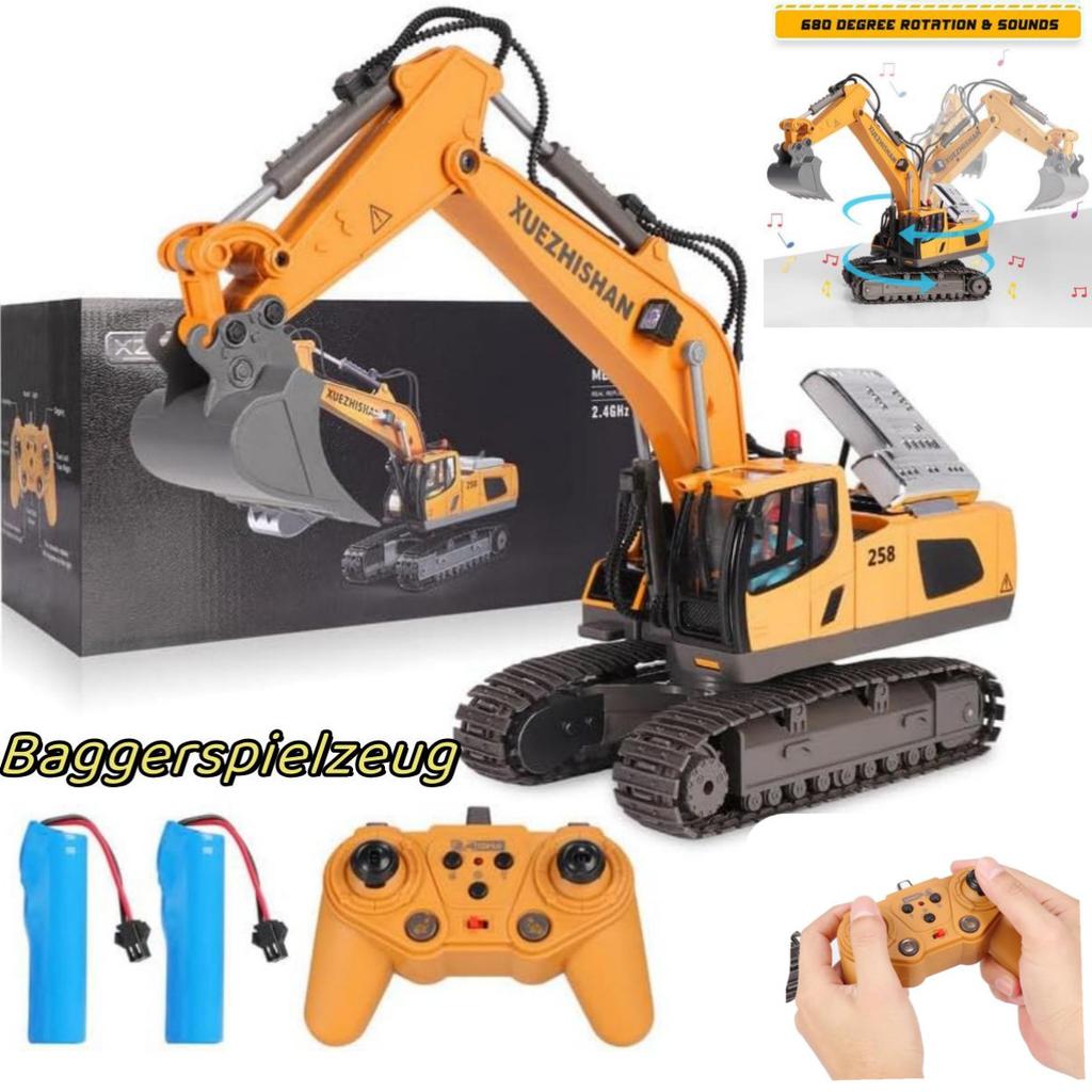 Remote Control Excavator Toy for Kids Remote Control with Light and Music