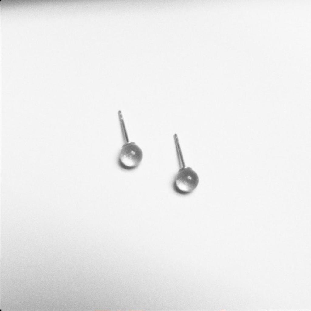 zakkaism 6mm Dew Stud Earrings - Handmade Solid 925 Sterling Silver with Rhodium Plating Jewelry for Women's Gift