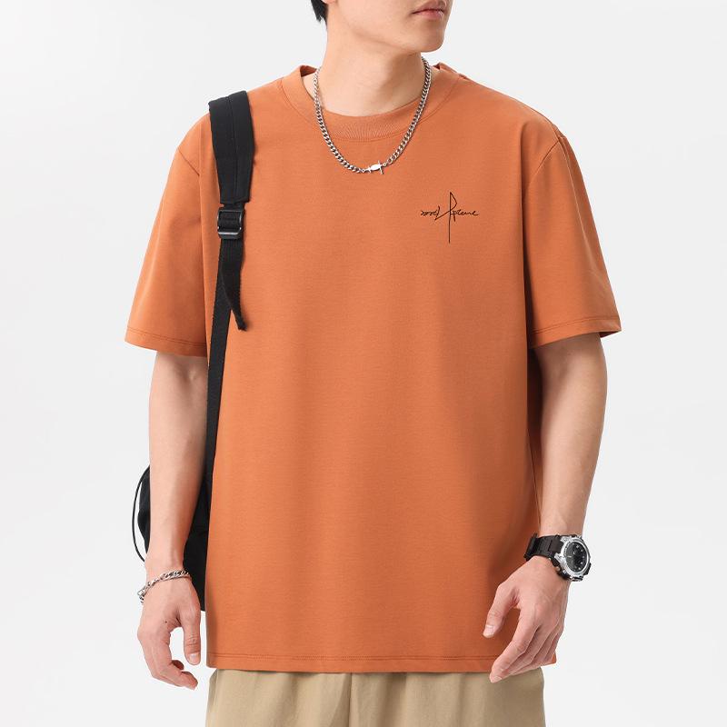 Übergroßes Herren Kurzarm T-Shirt 100% Baumwolle Mann Streetwear Tee 12 Farben