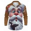 Men's Christmas shirt, Santa Claus 3D printed cartoon smiley face shirt
