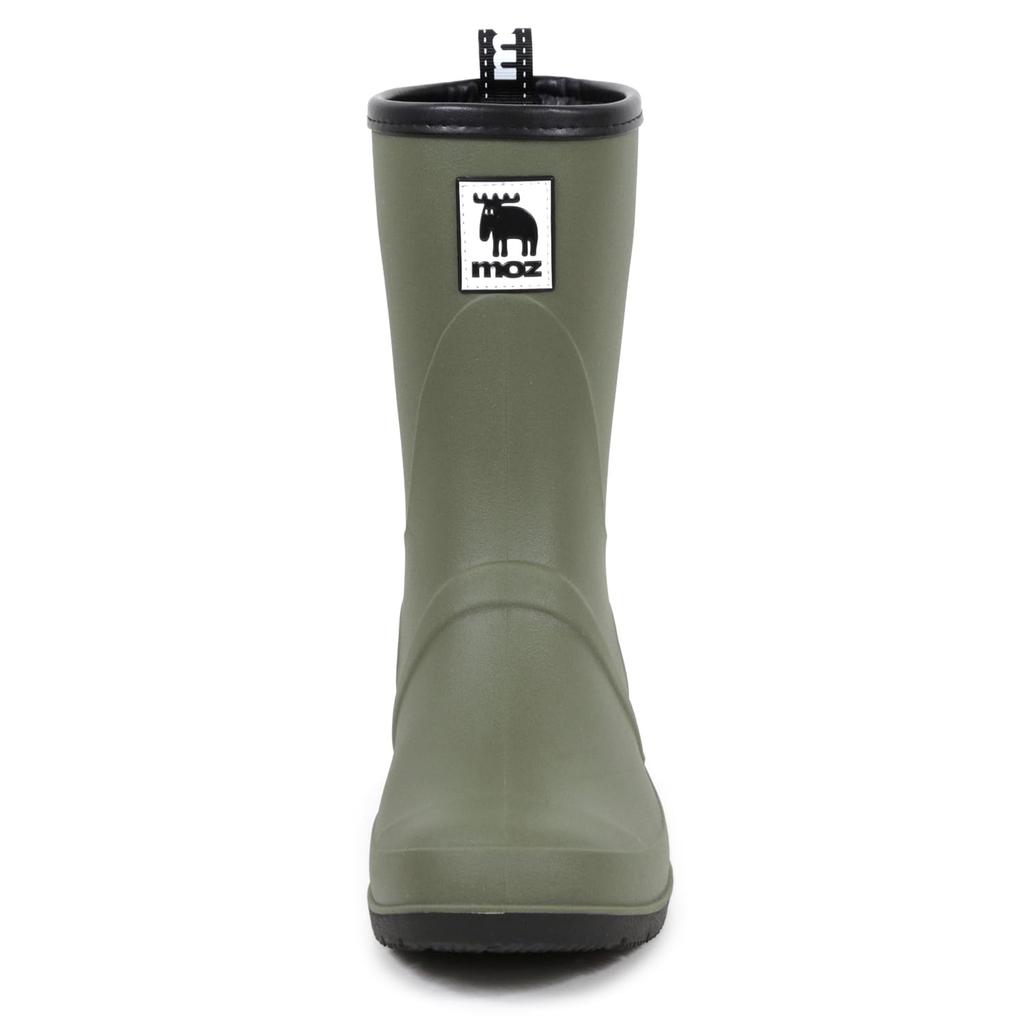 Akiriko Moz Women's Mid-Length Rain Boots with TPE Material, Non-Slip Sole, and Urethane Liner, Khaki, Size M