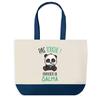 Shopping Bag - PLANETEE - Salma - Blue Background - Panda Pattern - Cotton 40x45 Cm
