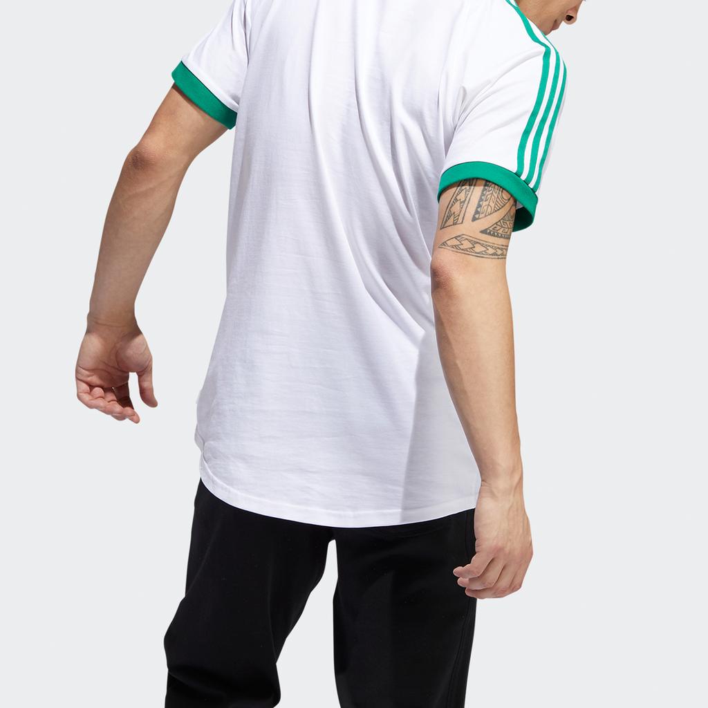 Adidas Originals Trefoil Print Casual Sports Round Neck Short Sleeve T-Shirt Men Tops White EC7376