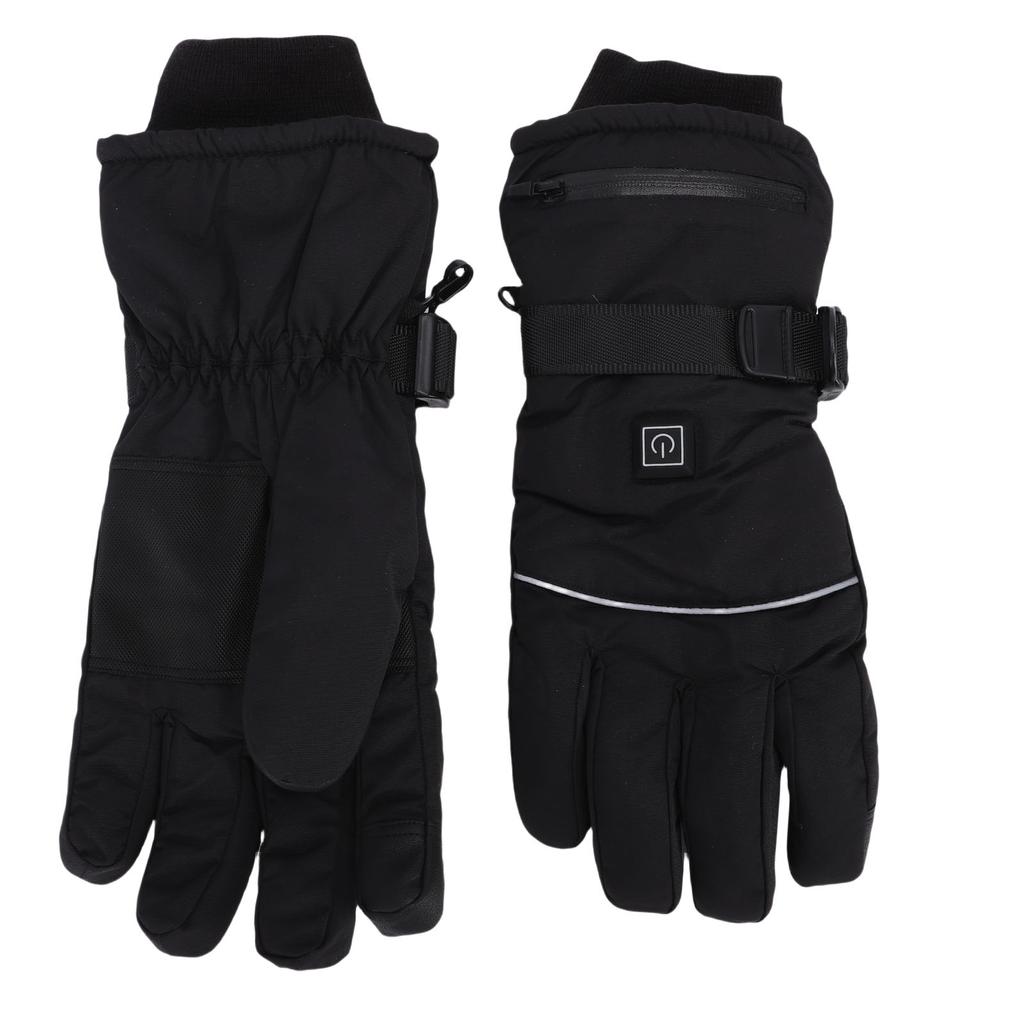 Heated Gloves for Men Women PU Nylon 3 Settings Rechargeable Touchscreen Hand Warmer Electric Heating Gloves with 2