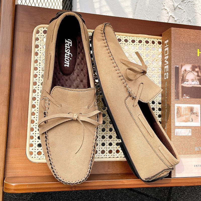 Men's Shoes Lazy One Doudou Shoes Men's British Driving Spring Casual Versatile Men's Velvet Leather Shoes Breathable
