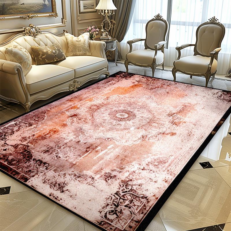 Retro Persian Classical Carpet Living Room Printing Decoration Home Sofa Non-slip Large Rugs Bedroom Short Velvet Soft Floor Mat