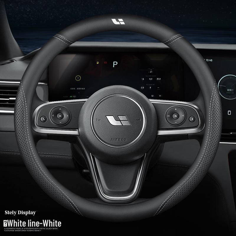 Ideal ONE Genuine Leather Ultra-thin Steering Wheel Cover, Anti-slip, Sweat-absorbent, Universal Fit for All Seasons, Winter Flip-up Design