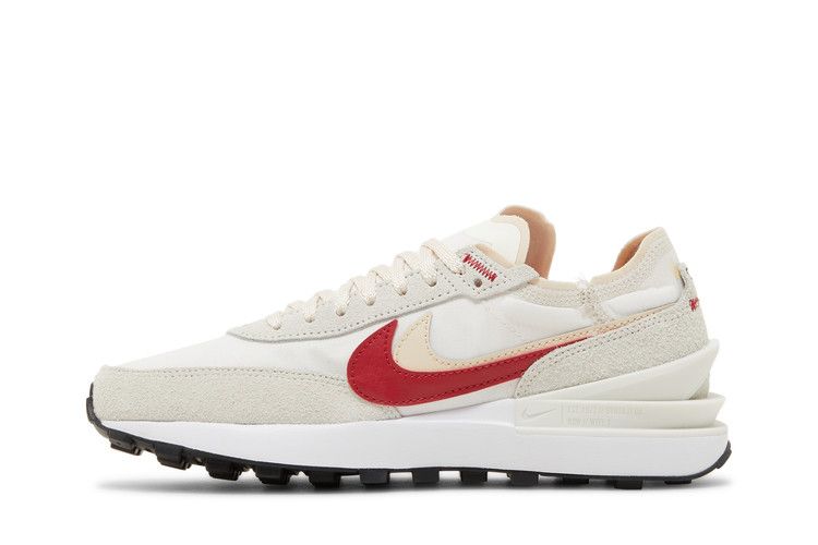 Nike Waffle One SE Sail Pearl White Black Gym Red (Women's) Sneakers