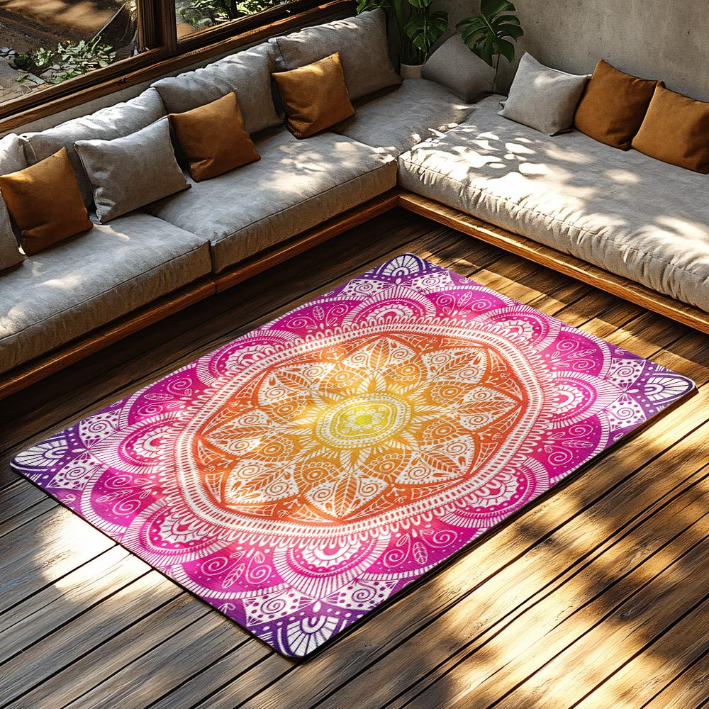Cozy Moroccan Area Rug Boho Chic Home Decor Non Slip Floor Mat Persian Style Accent Rug Modern Living Room Carpet Durable Washab