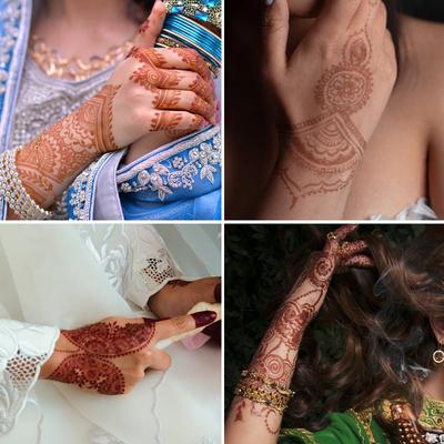 Brown Red Lace Tattoo Sticker 3D Nepali Festival Wedding Henna Tattoo