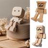 Wooden Man Figurine Shaking Feet Wooden Human Figure Funny Sculpture Dashboard Movable Ornament Car dashboard decoration doll