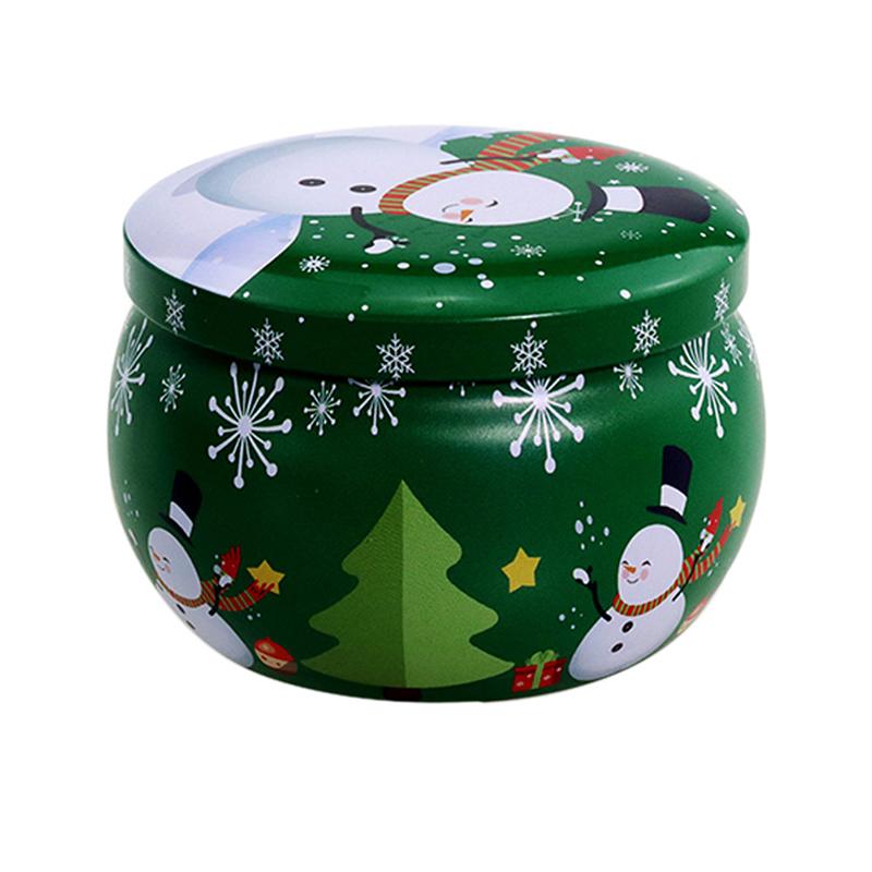 Mini Christmas Tinplate Round Candy Tin Can Candy Tin For Gift Giving Christmas Scented Tin Jars Round Candle Container