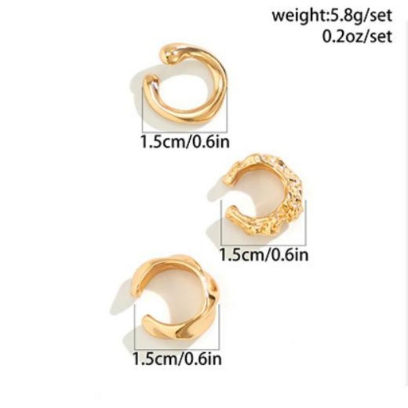 Alloy Ear Cuff Earring Fashion Jewelry Party Ear Clip C-Shape Clip Fake Cartilage for Women Hip Hop Punk 3pcs/set  Unique