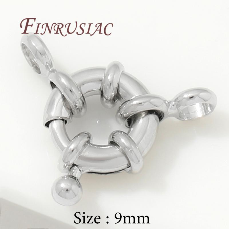 18K Gold Plated Round Spring Clasps For Jewelry Making,Locks For Bracelets 9mm 10mm 11mm Necklace Clasp Accessories For Jewelry