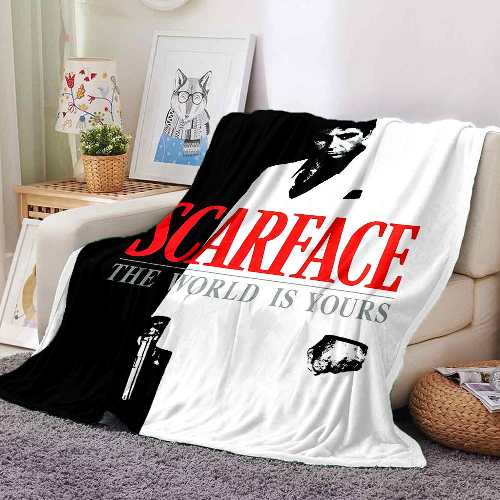 

1pc Scarface The World Is Yours Soft Flannel All-Season Throw for Home, Office, Outdoor UseDurable Comfort 100477 80cmx120cm(31inx47in)