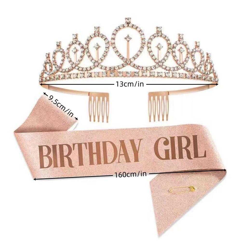 European and American Birthday Crown Headband Hairpin - "Happy Birthday"