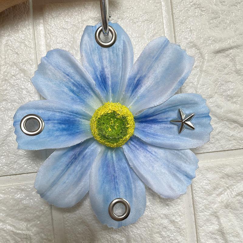 

Women Girls Gradient Petals Ornament Multiple Colors Personality Keychain Creative Simulated Sunflower Gift 4 Colors синий