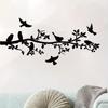 Black Branch Bird Silhouette Art Wall Stickers Removable For Bedroom Living Room Sofa Background  Decoration Wall Decals
