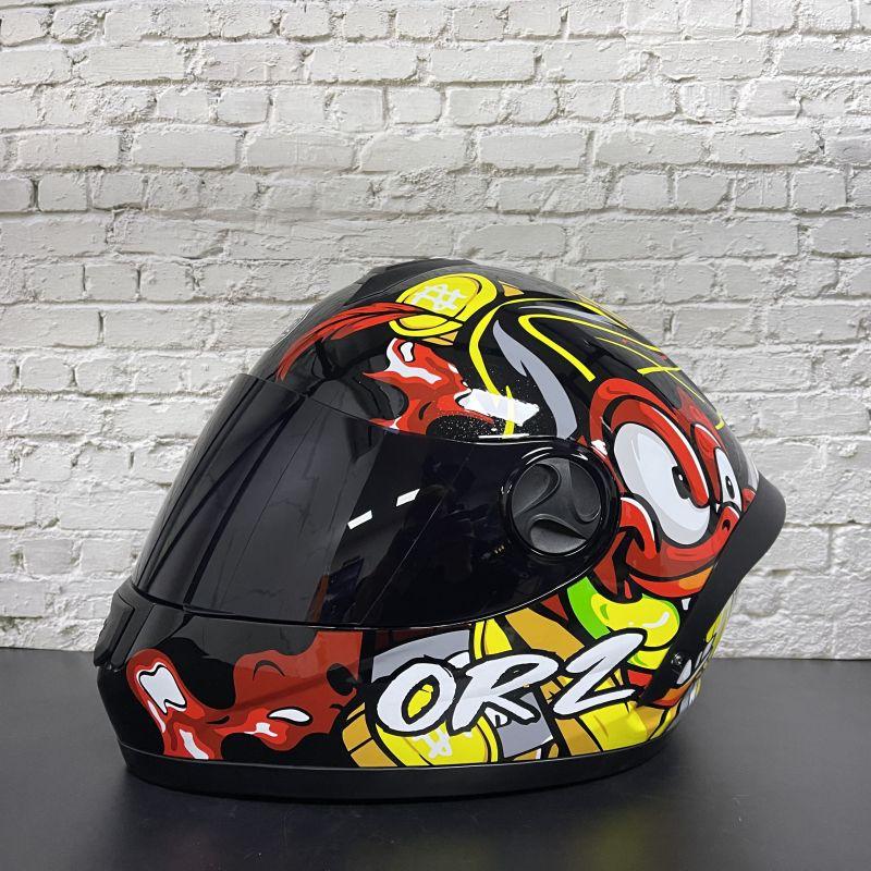 ORZ-Night Vision Single Lens Full Face Helmet Lightweight Breathable Motorcycle Racing Anti Glare Night Riding Crash Helmet