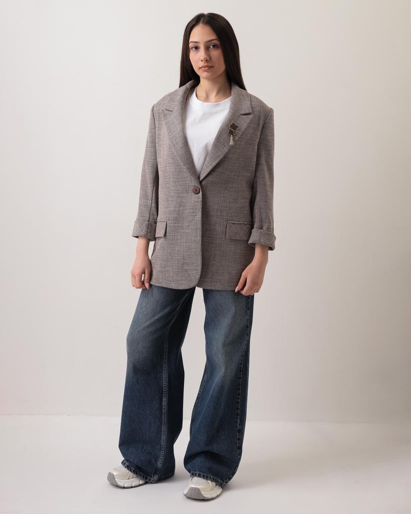 Пиджак женский PIZARA 7174 36 серо-коричневый