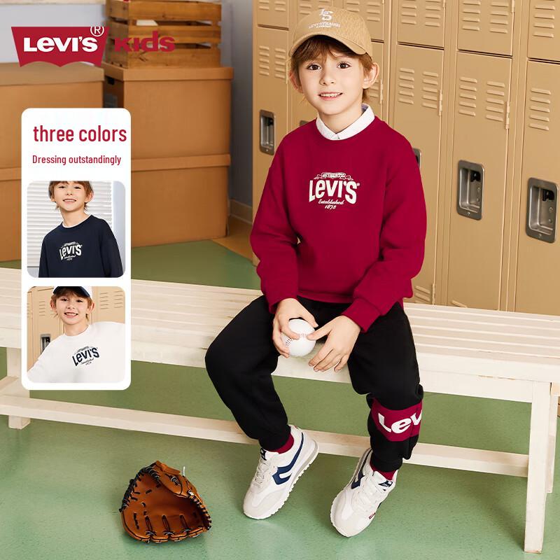 Levi s Kids Unisex Printed French Terry Crew Neck Sweatshirt L