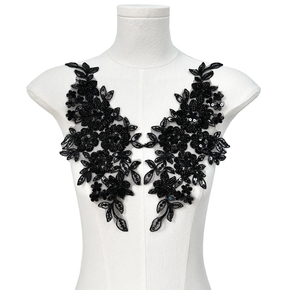 1 Pair Knitting Floral Flower Clothing Patch Clothing Appliqué  Clothing Decoration