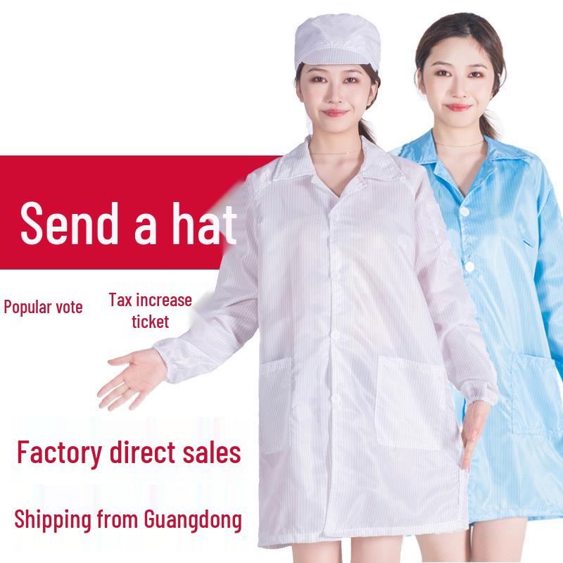 Anti-static White Cleanroom Suit for Food Workshop & Electronics Factory