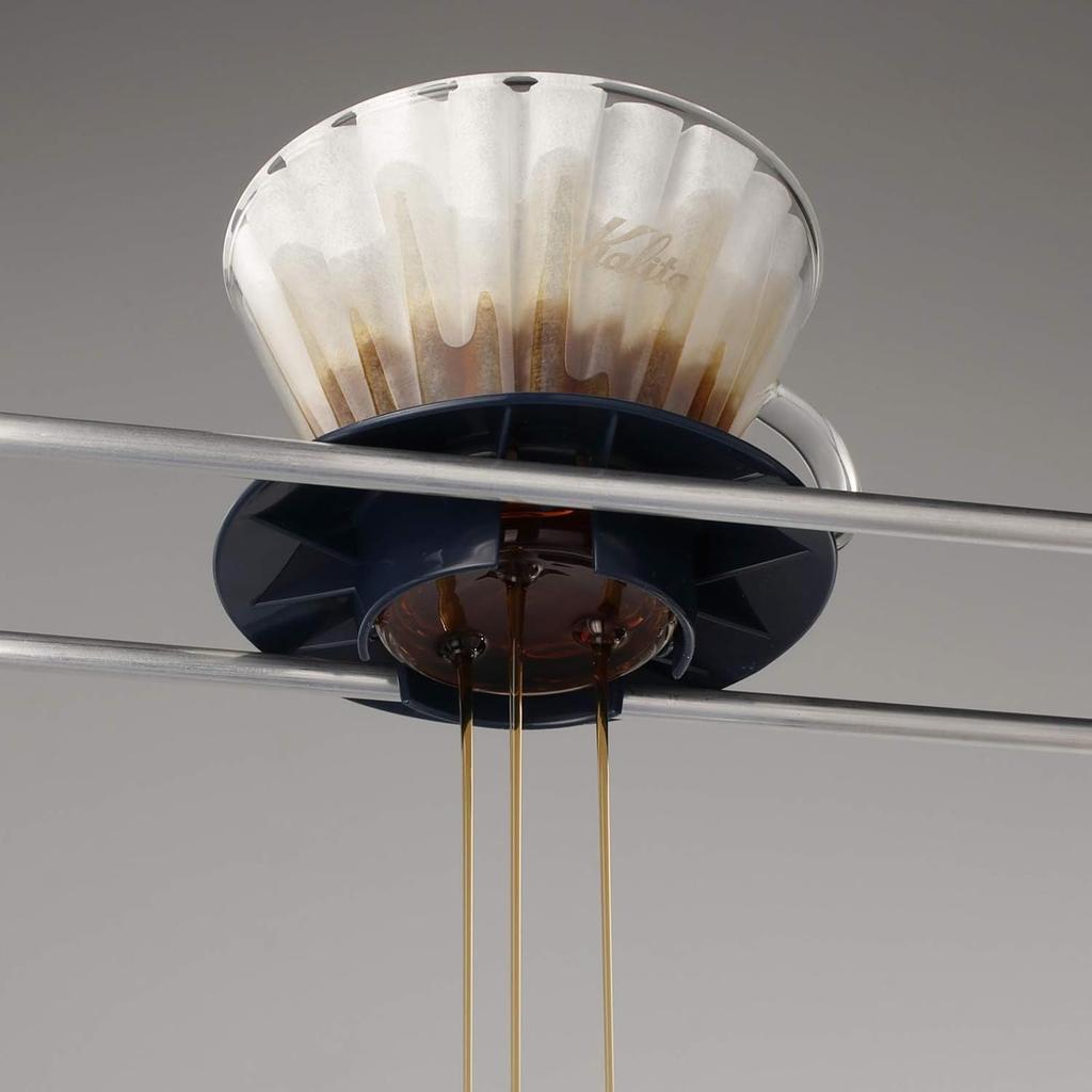 Kalita Coffee Dripper Wave Series for People Glass Dripper Made of Glass Smoky Blue Drip Equipment For 2 People 4 People 2 Cups 4 Cups Stylish Camping