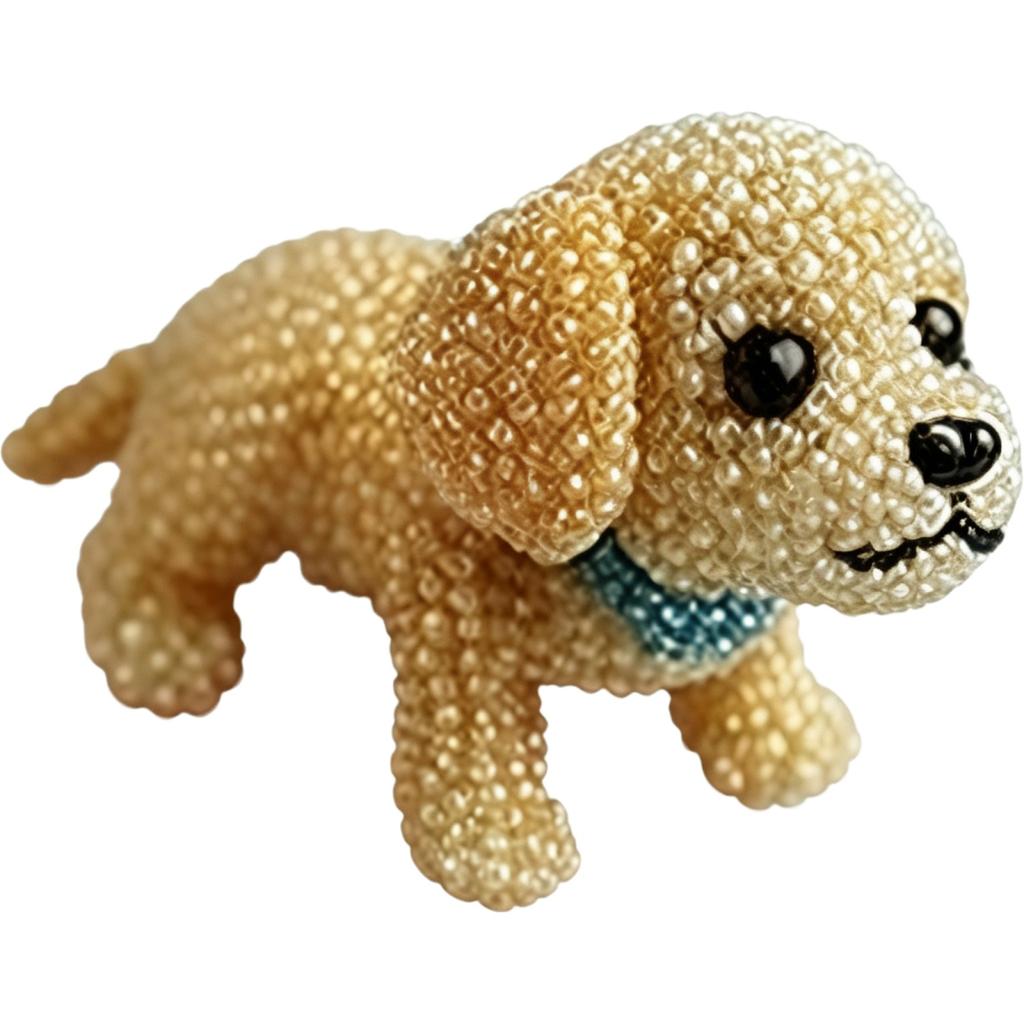 DIY Beaded Dog Embroidery Kit Handcraft Beadwork Animal Model Kit with Materials and Instructions for Beginners and Adults