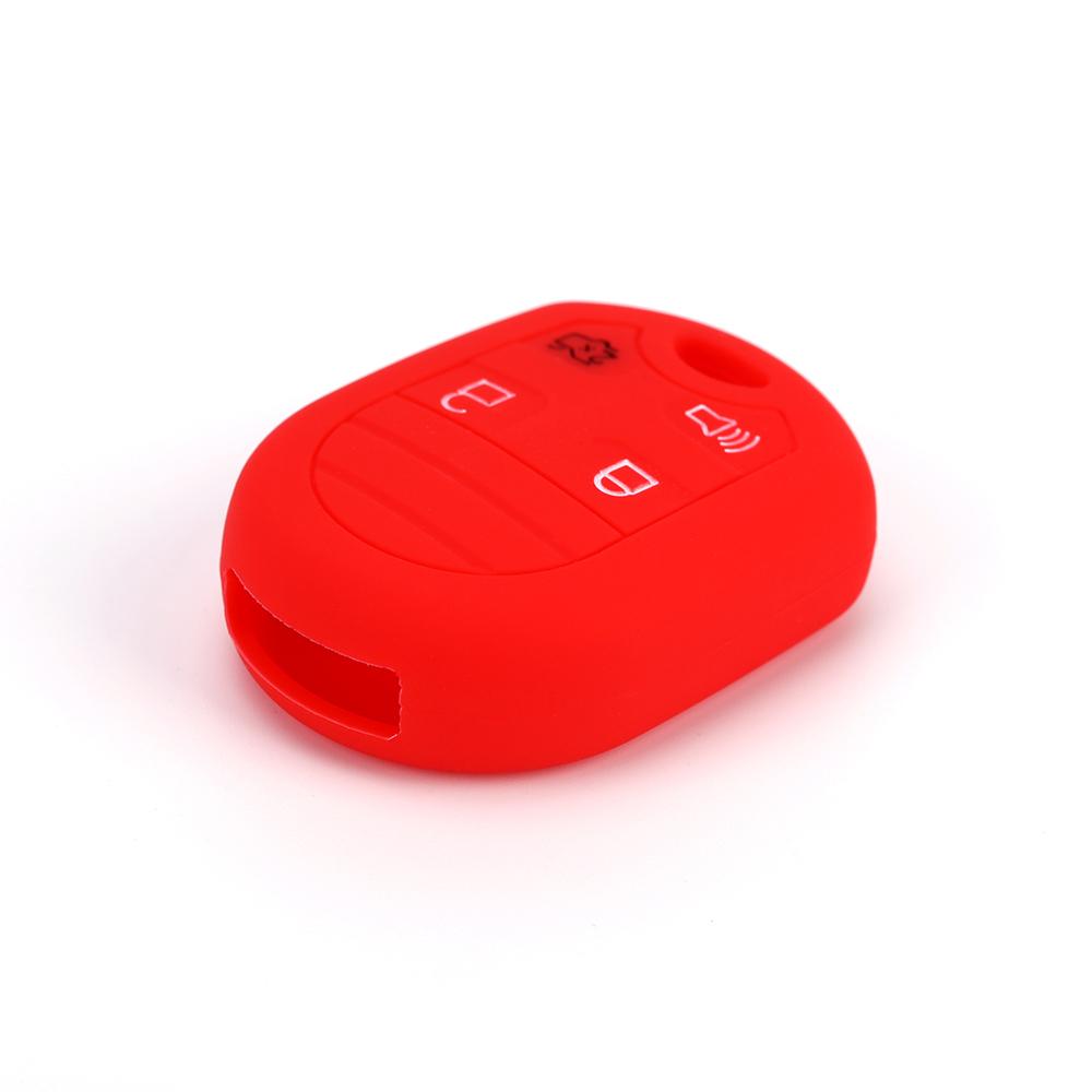 Silicone Key Case for Ford Focus Fiesta Escape Explorer V Eske 2012-2017 Key Cover 4 Button Key Holder Shell Protection Remote