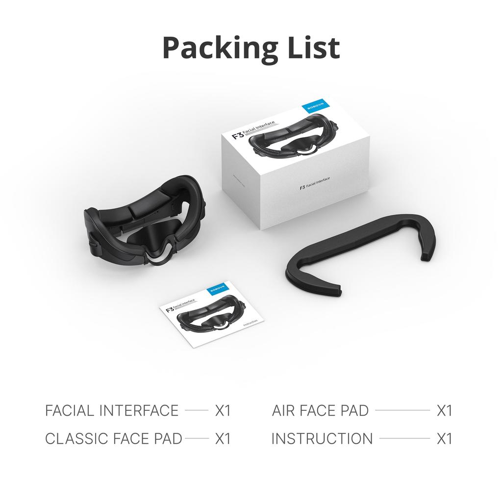 BOBOVR F3 Facial Interface Compatible with Quest 3 Face Cover Pad with 3-Channel Ventilation Adjustable FOV VR Accessories