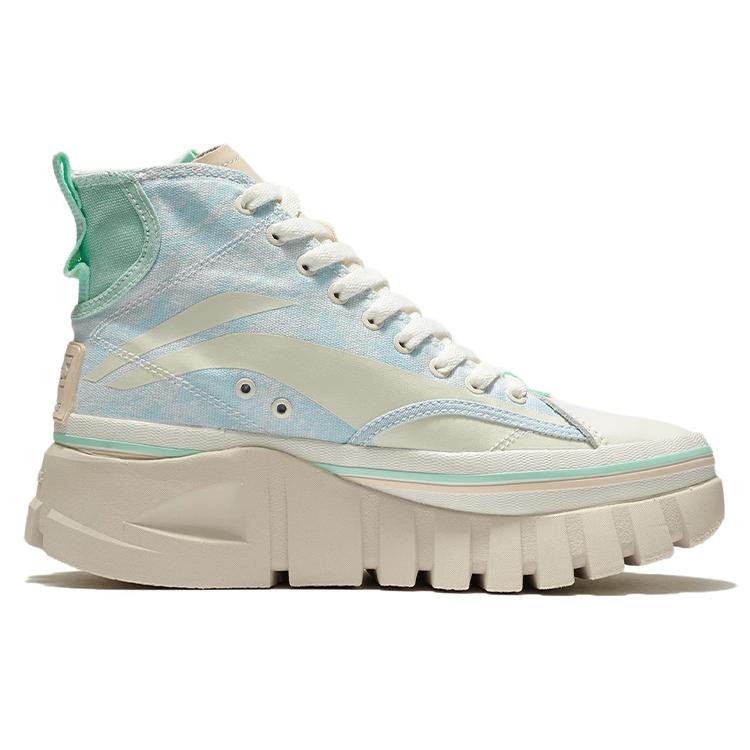 New LiNing Wave Casual Shoes Women's High Top Verdant Leaf Green/Radiant Blue AZGS004-1