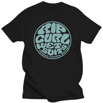 T-shirts pour hommes Imprimé Rip Curl Manches Courtes Vintage T-Shirt de Haute Qualité Streetwear 100% Coton Tops Amples T-shirt Respirant