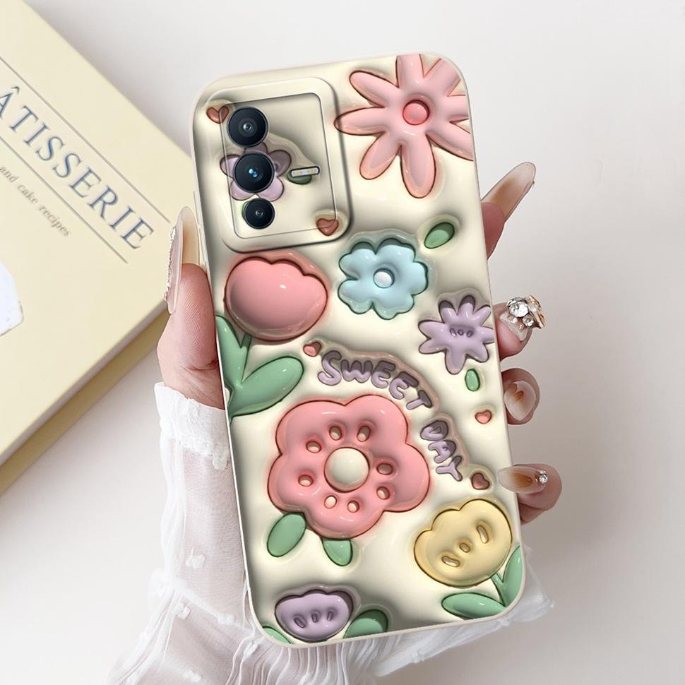 For Vivo V23 5G Case Soft Silicone Cute Patterned Cover Phone Cases For Vivo V 23 V23 V2130 V2303 Back Cover Funda ShockProof