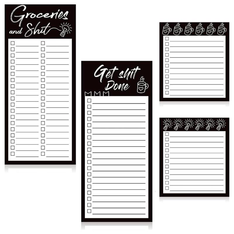 

4Pcs Magnetic Fridge Notepads 50Sheets/Pad Lined Adhesive Note Memopad for Fridge Metal Office Lockers Filing Cabinet 1