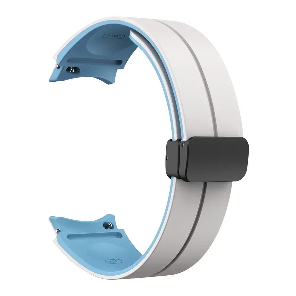 Sport-Silikonarmband für Samsung Galaxy Watch 7 6 4 5 40mm 44mm/5 Pro Armband 6 4 Classic 47/46/43mm Magnetverschluss Uhrenarmband