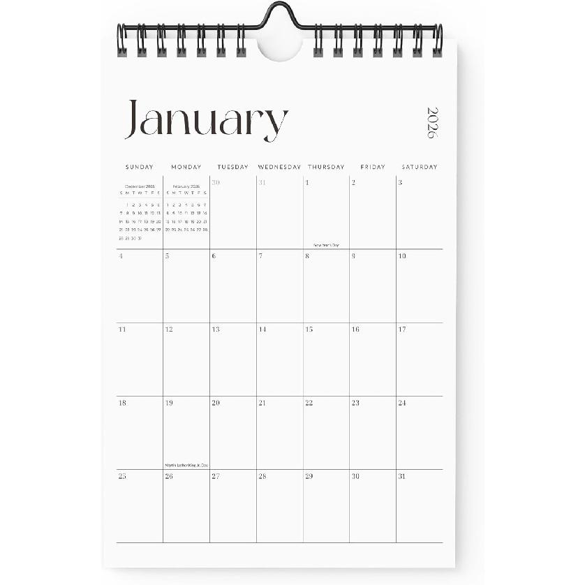Cabbrix Mini Calendar 2026 Wall Calendar, Vertical 6 x 9 inch Small Calendar Including January 2026 to December 2026, Easy Planning Little Notepad 6 x 9
