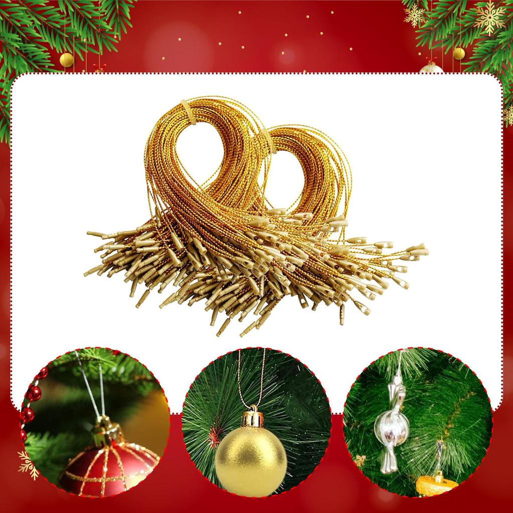 200x Christmas Ornament Hanger Precut String Portable Festive Ornament String for Gift Tag Jewelry Craft Balls Home Holiday