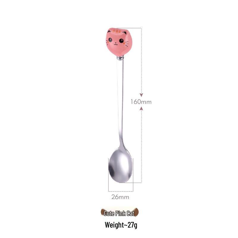 ZISHI Cartoon Cat Stainless Steel Spoon Set