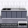 2-Meter Stainless Steel Waterproof Kitchen Cabinet with Sink for Household or Rental Use